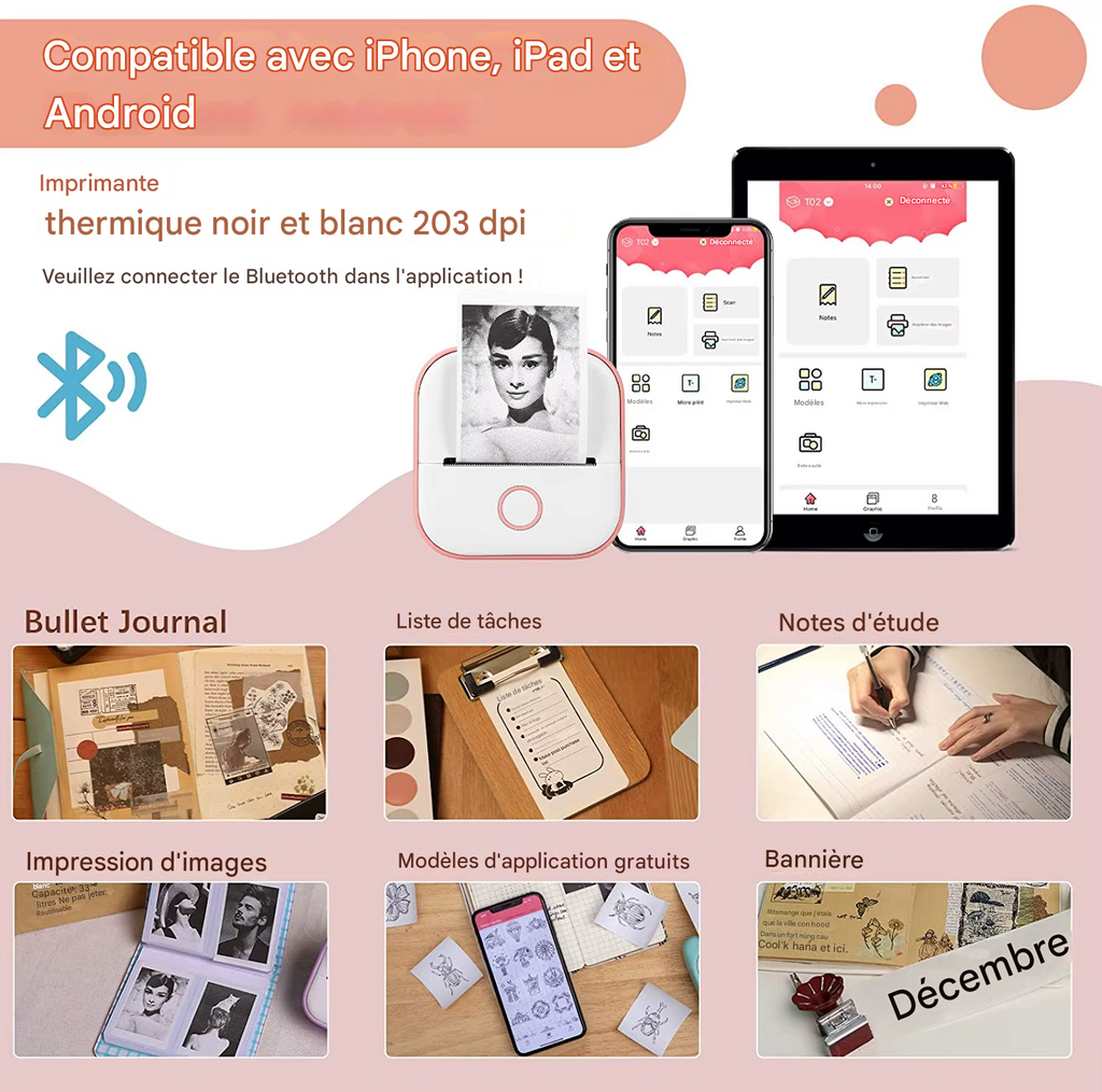 SnapPrint™ – La Mini-Imprimante Portable Sans Encre