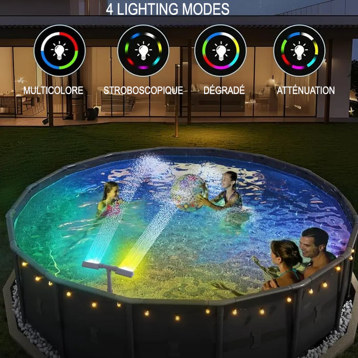 LumiPlouf™ – Fontaine Solaire à LED pour Piscine.