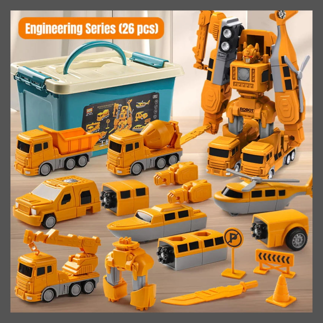 Jouet assemblé de voiture d'ingénierie à transformation magnétique