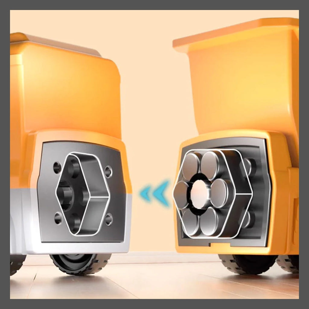 Jouet assemblé de voiture d'ingénierie à transformation magnétique