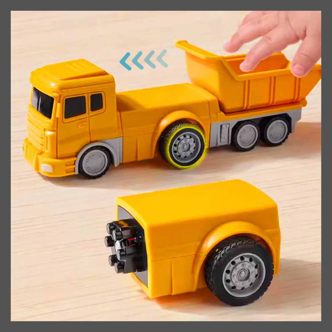 Jouet assemblé de voiture d'ingénierie à transformation magnétique