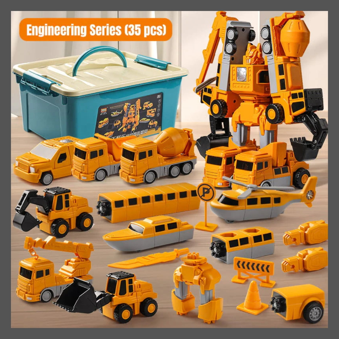 Jouet assemblé de voiture d'ingénierie à transformation magnétique