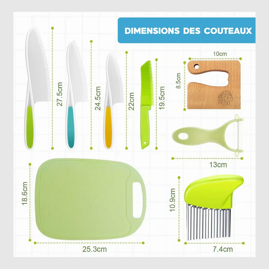 Couteaux Enfant – Kit de Cuisine 13 pièces