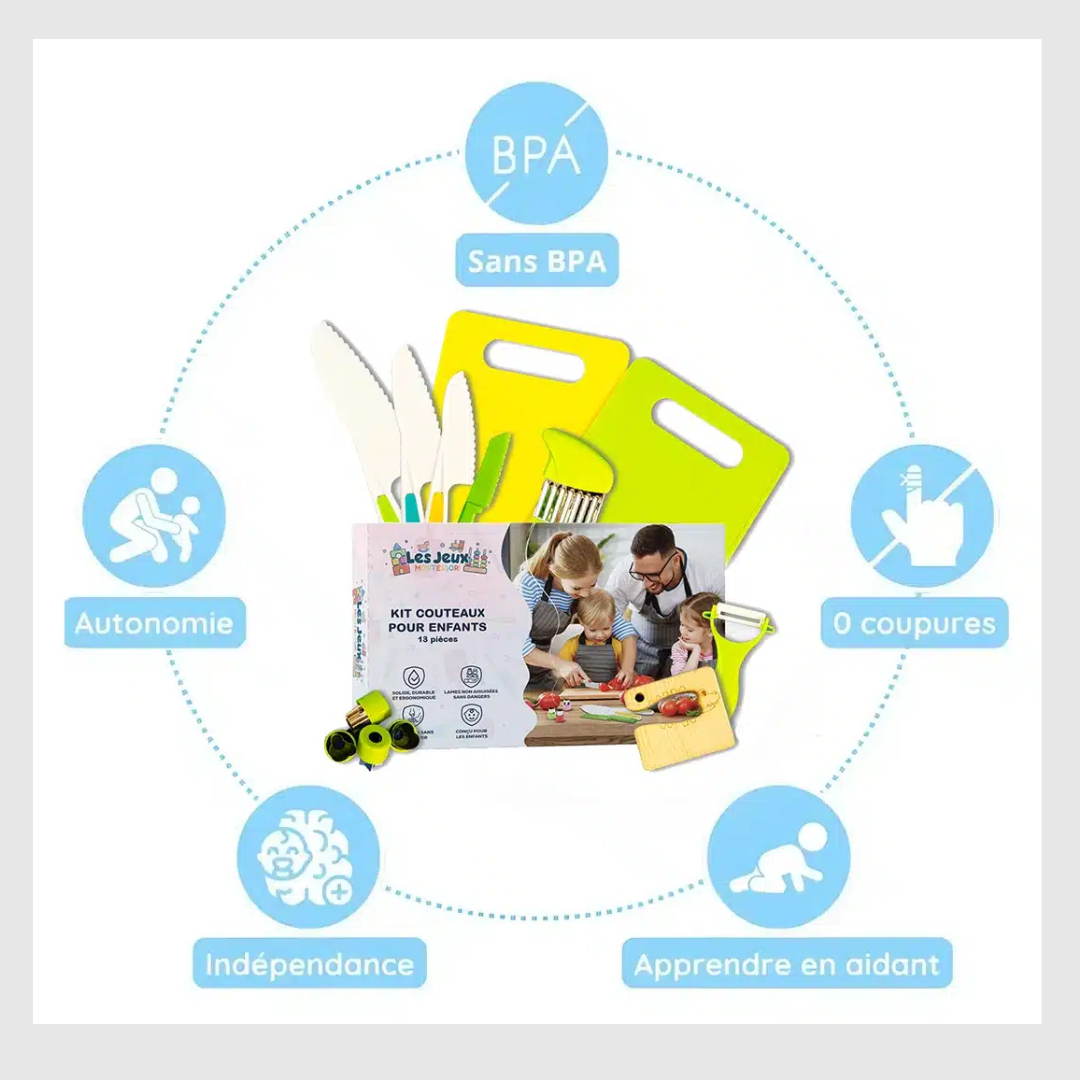 Couteaux Enfant – Kit de Cuisine 13 pièces