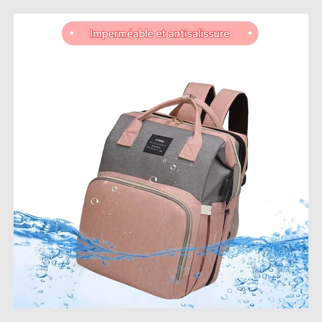 BabyNest 3-en-1™ – Le sac à langer, berceau et parc de jeu tout-en-un.