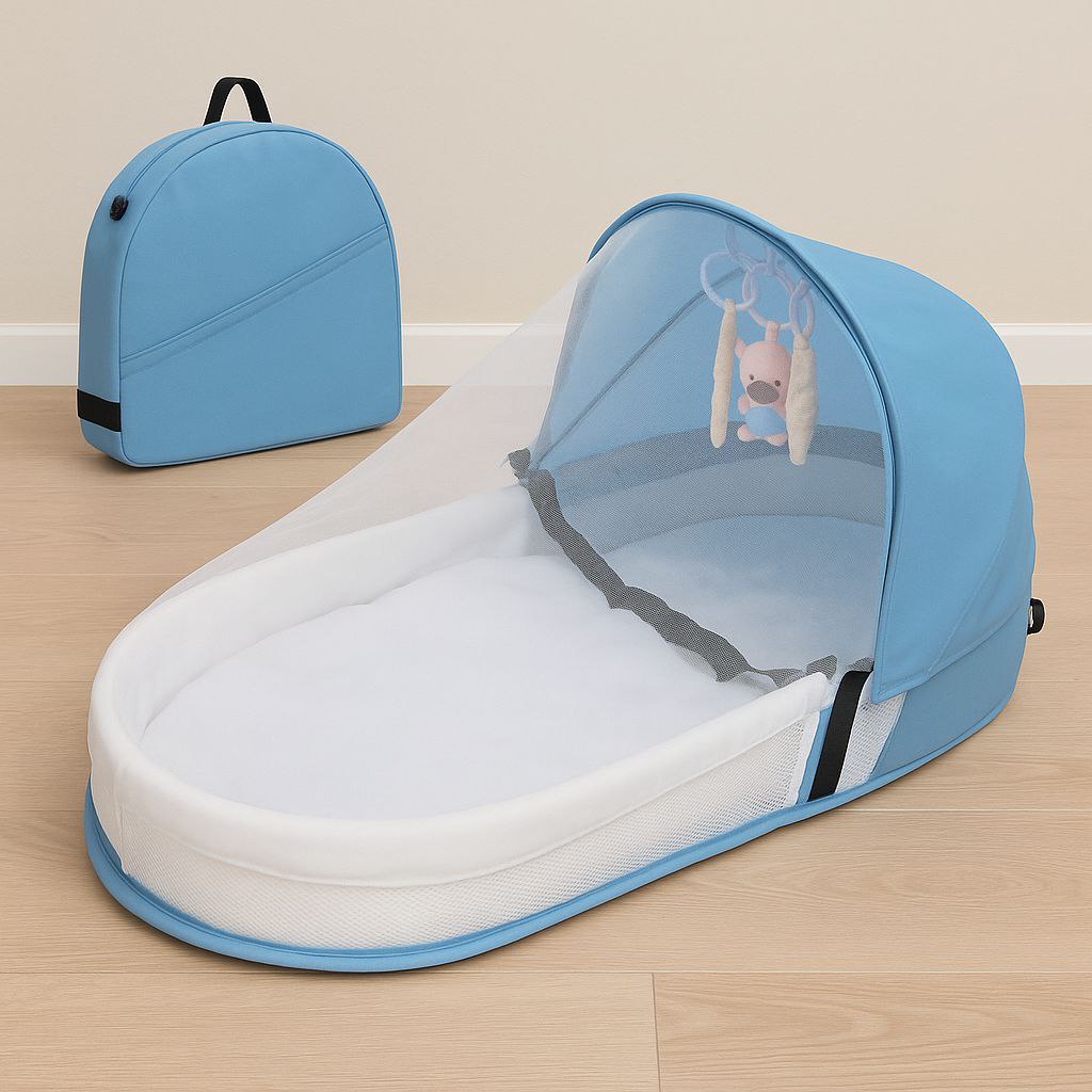 Nidzy™ – Le lit bébé nomade qui se plie en 1 seconde pour des siestes partout, tout en douceur