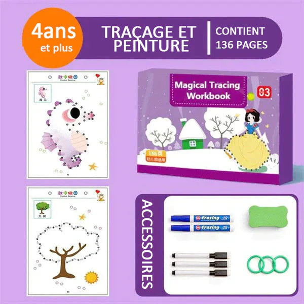ENSEMBLE DE CAHIERS DE TRAÇAGE MAGIQUES