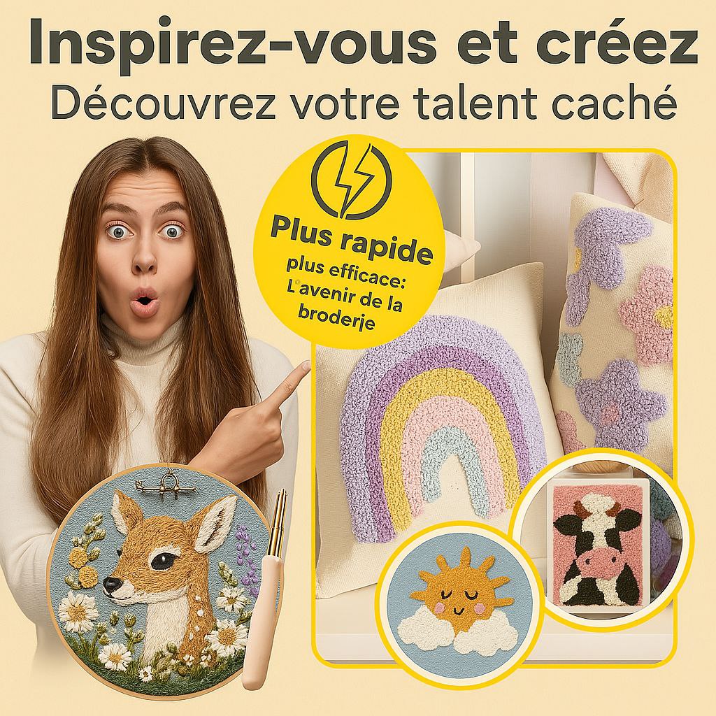 Kit Punch Needle Complet – Créez, Brodez, Détendez-vous !