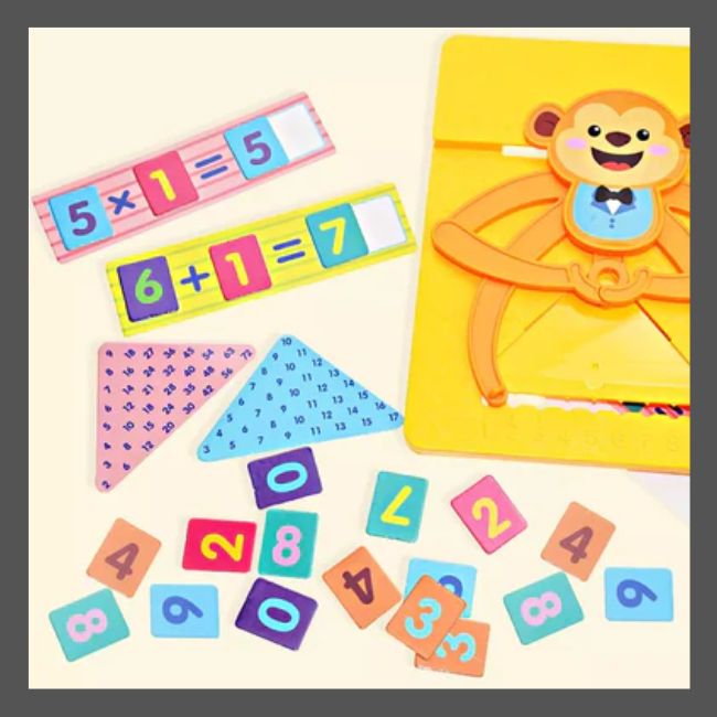 Jeu Éducatif Mathématique en Bois - Tableau d'Arithmétique Montessori