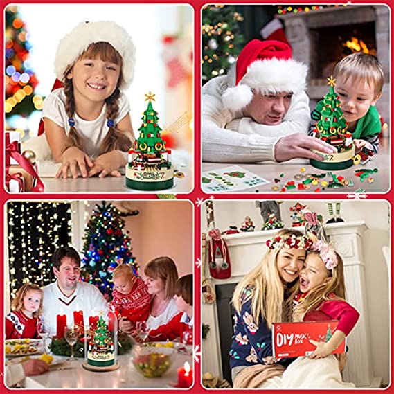 Boîte à Musique Rotative d'arbre de Noël