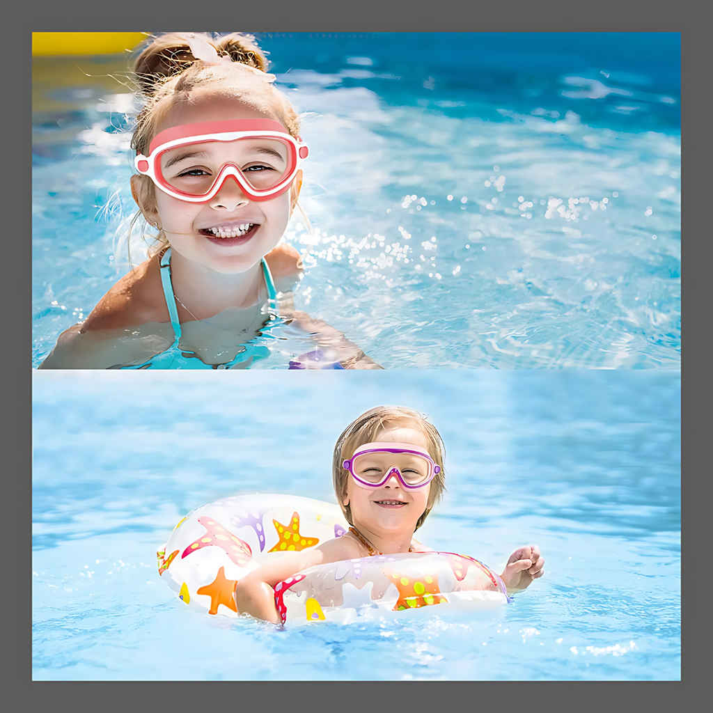 Lunettes de natation  étanches et anti-buée à grand cadre HD