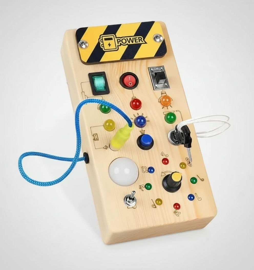 Jouet d’Éveil Scientifique en Bois– Exploration & Lumières LED