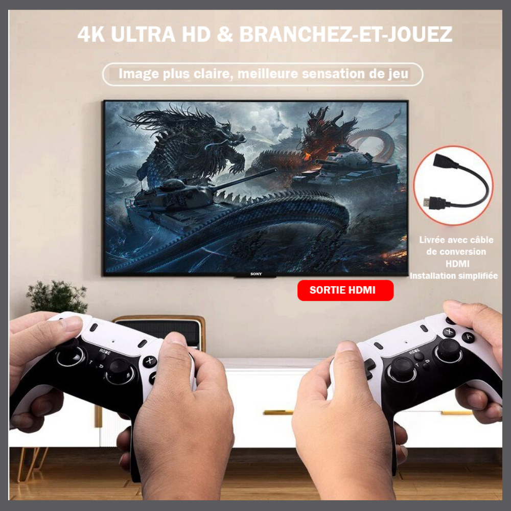 Console Rétro HD 4K + 2 Manettes 🎮✨