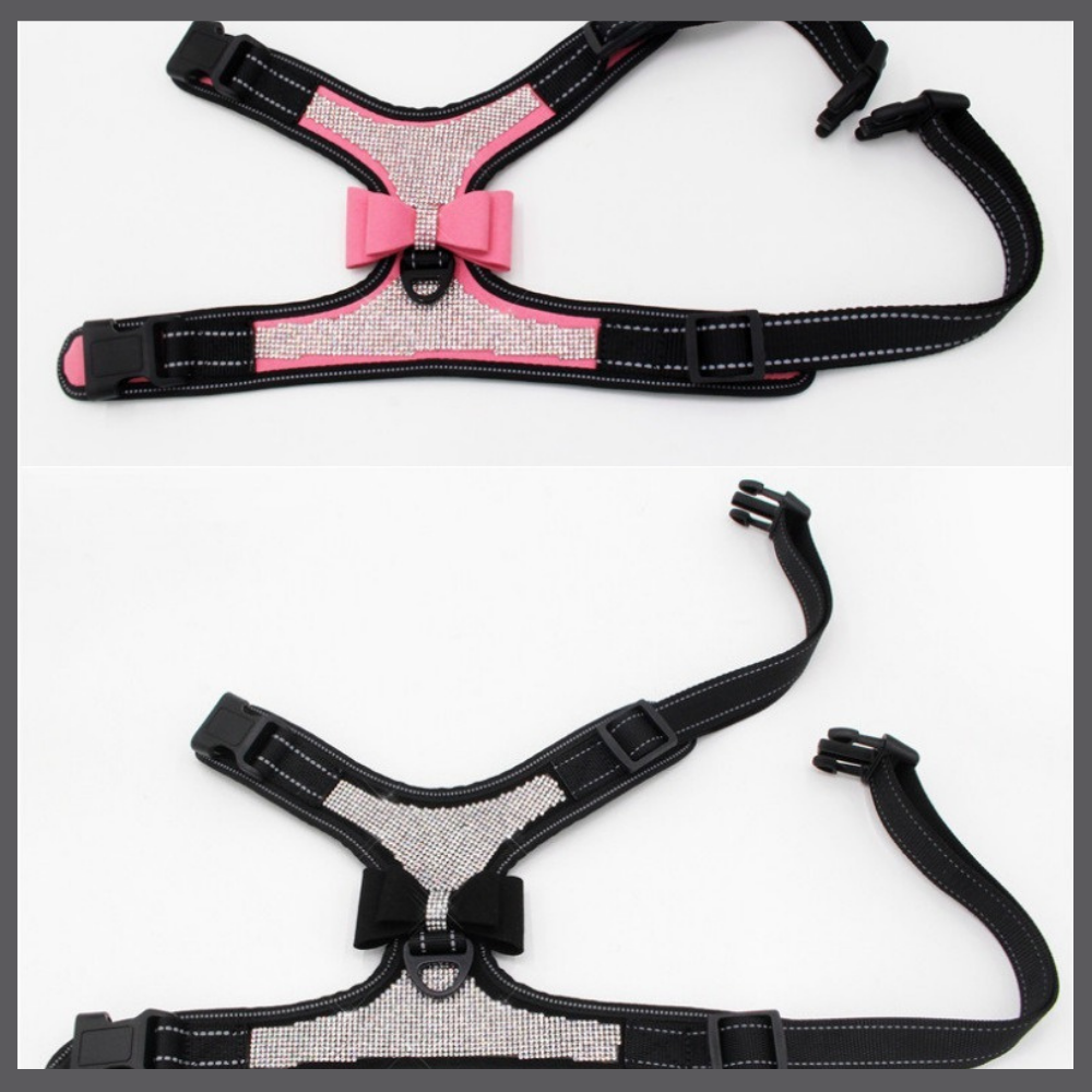 Harnais Bling pour Chien avec Nœud