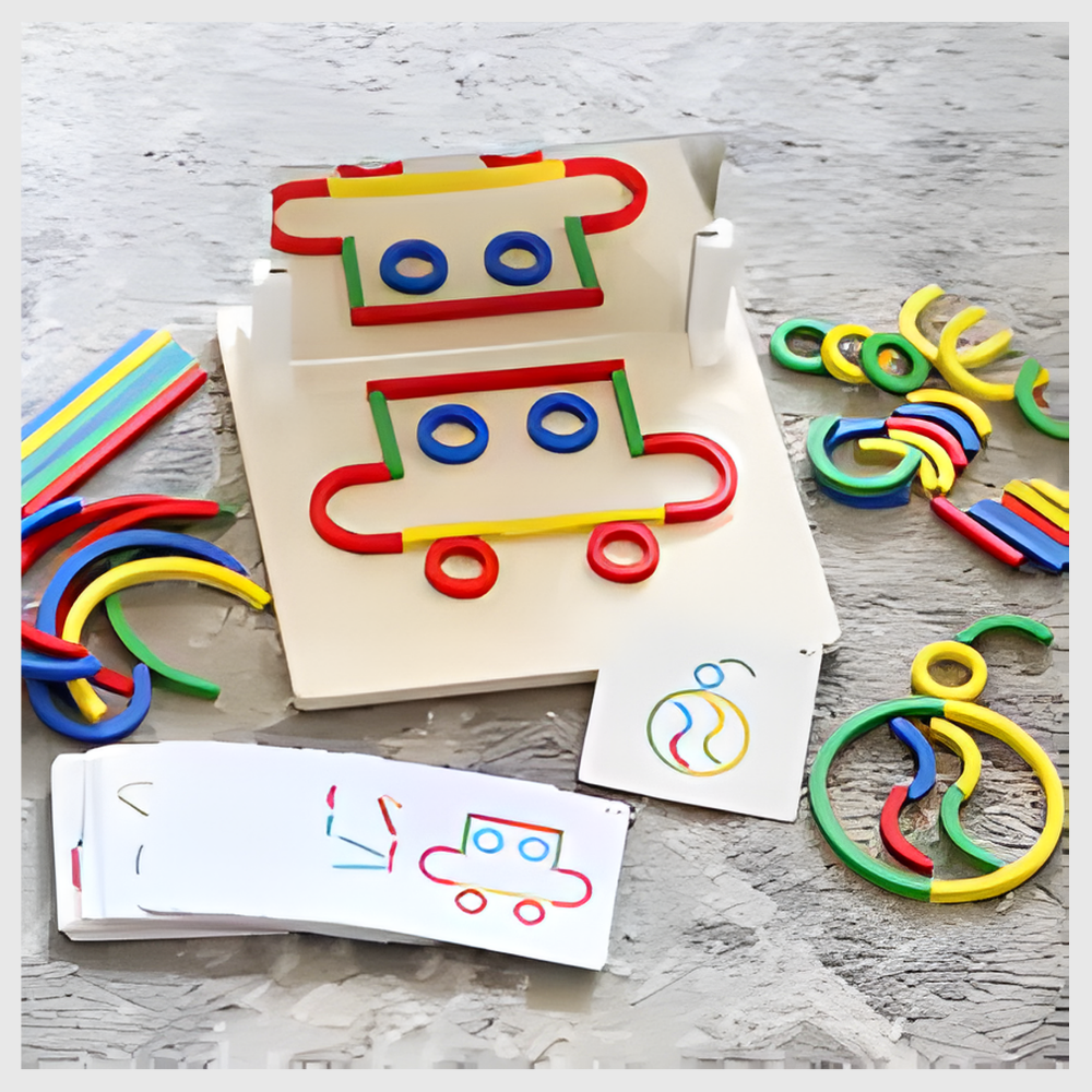 Jeu Éducatif Montessori – Bâtonnets & Anneaux Créatifs