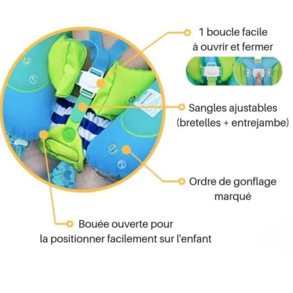 Bouée Bébé AquaSafe™ : Sécurité et Confort pour des Premières Baignades Inoubliables