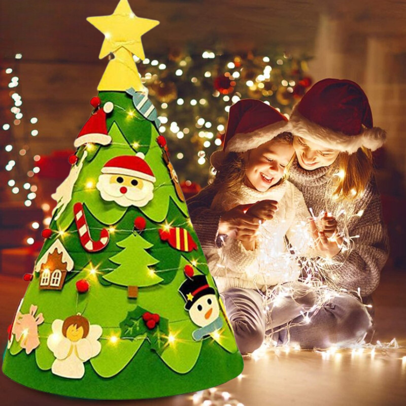 Arbre de Noël 3D en feutrine