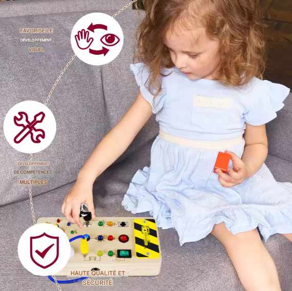 Jouet d’Éveil Scientifique en Bois– Exploration & Lumières LED