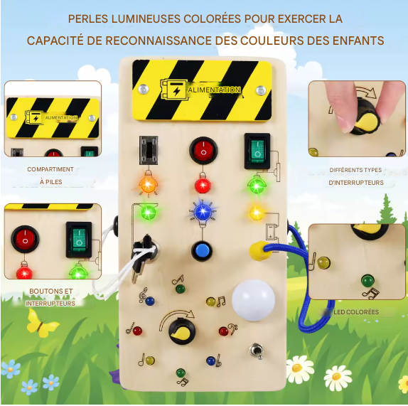 Jouet d’Éveil Scientifique en Bois– Exploration & Lumières LED