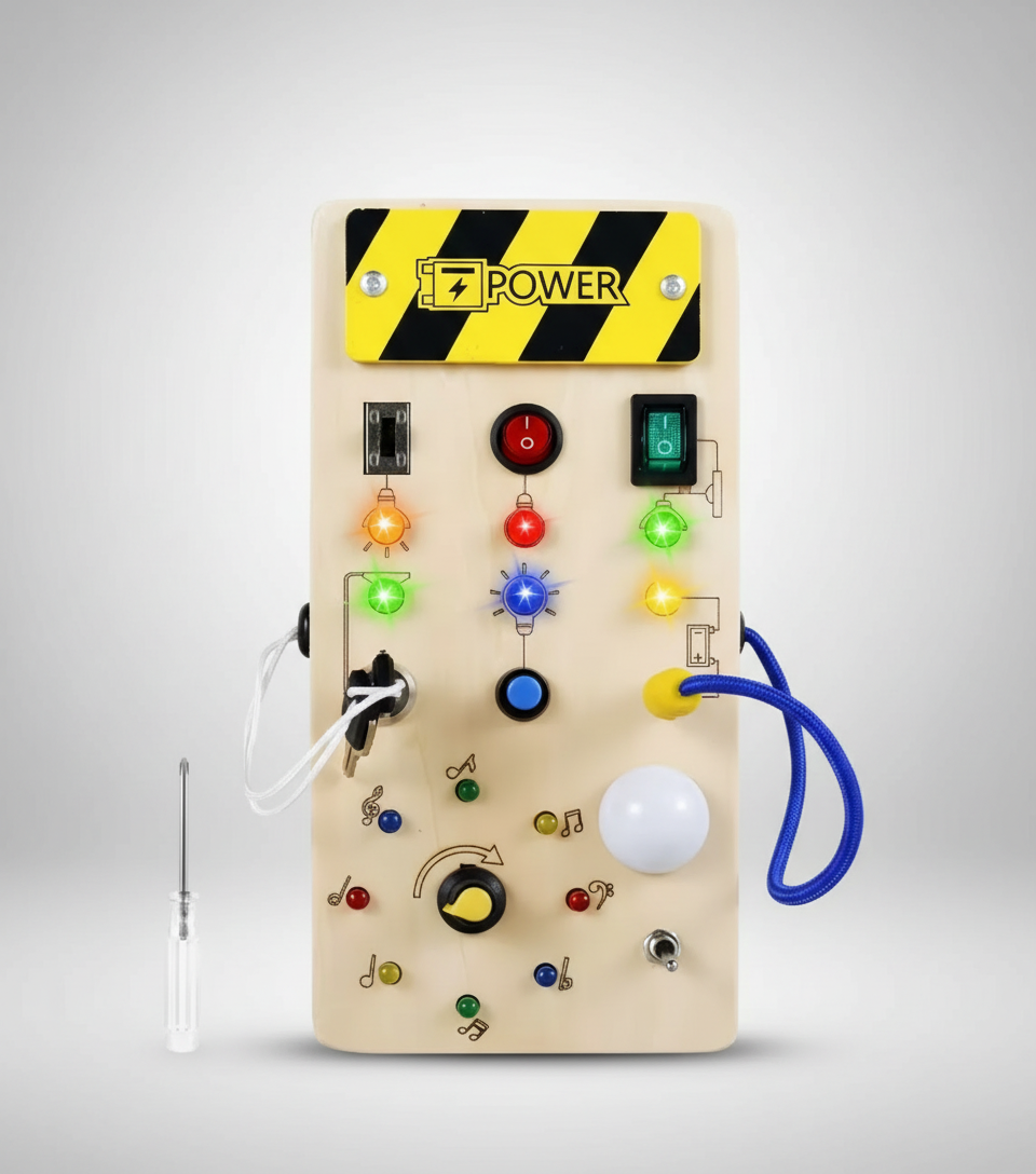 Jouet d’Éveil Scientifique en Bois– Exploration & Lumières LED