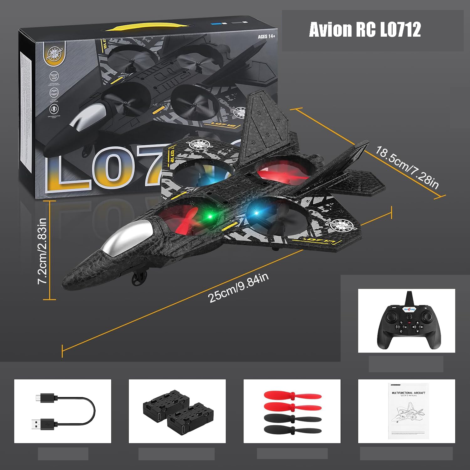 Avion RC L0712 – Avion Télécommandé à Détection de Gravité en Mousse EPP Légère