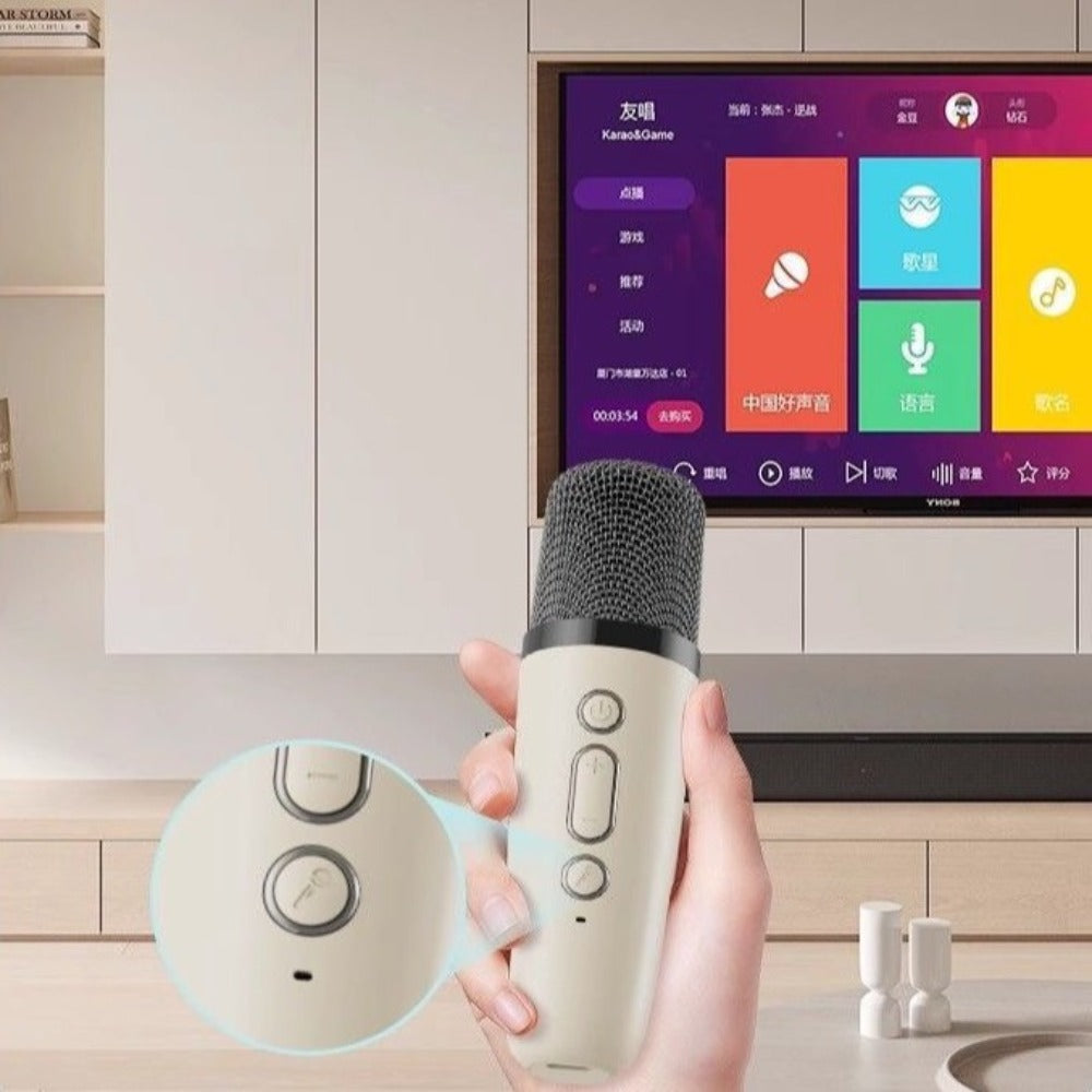 KaraokéCube™ – Enceinte Bluetooth 3-en-1 pour des Soirées Inoubliables