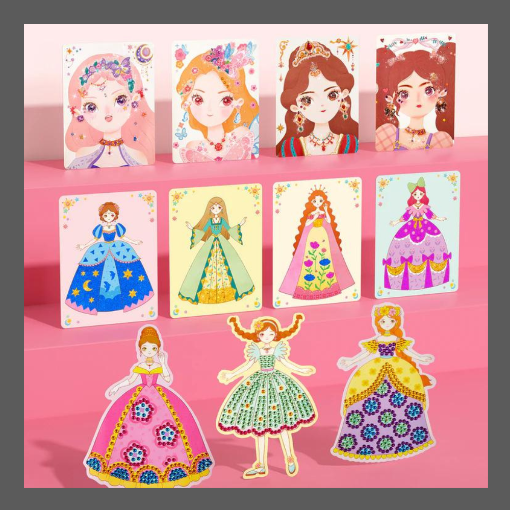 Coffret de jeu d'habillage 3 en 1 : maquillage de princesse fantastique