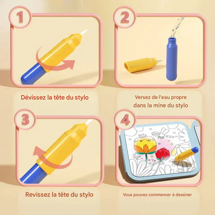 Livre d'aquarelles à gribouiller pour enfants